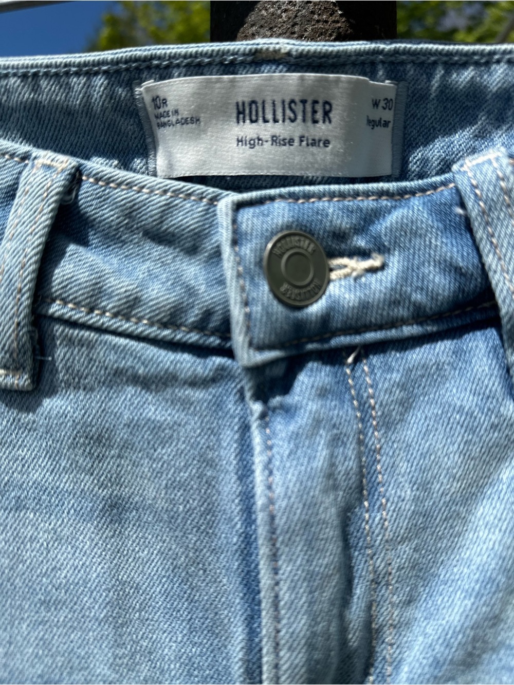 Hollister Light Blue Distressed Wide-Leg Jeans - Picture 3 of 3